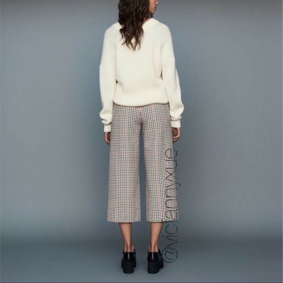 Maje cropped tweed plaid pants 34 - Picture 2 of 7